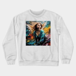 Chloë  Moretz as an angel Crewneck Sweatshirt